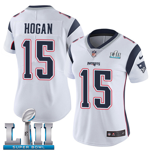 Nike Patriots #15 Chris Hogan White Super Bowl LII Women's Stitched NFL Vapor Untouchable Limited Jersey - Click Image to Close